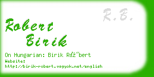 robert birik business card